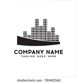 Real Estate Logo. Flat black color icon modern template design.vector illustration - Vector