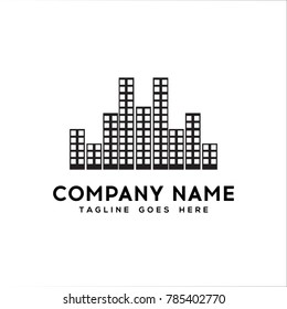 Real Estate Logo. Flat black color icon modern template design.vector illustration - Vector