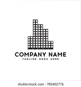 Real Estate Logo. Flat black color icon modern template design.vector illustration - Vector