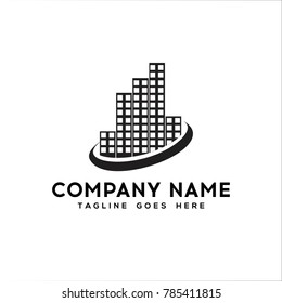 Real Estate Logo Flat black color icon modern template design.vector illustration - Vector