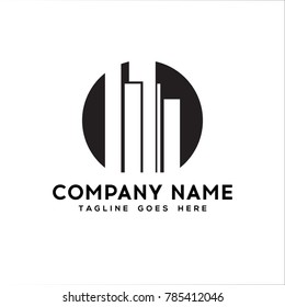 Real Estate Logo Flat black color icon modern template design.vector illustration - Vector