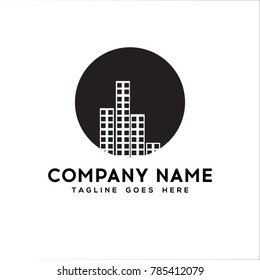 Real Estate Logo Flat black color icon modern template design.vector illustration - Vector