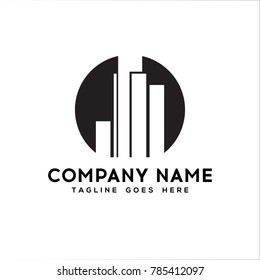 Real Estate Logo Flat black color icon modern template design.vector illustration - Vector