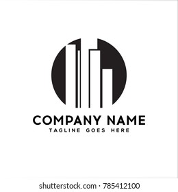 Real Estate Logo Flat black color icon modern template design.vector illustration - Vector