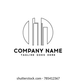 Real Estate Logo Flat black color icon modern template design.vector illustration - Vector