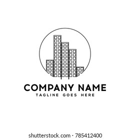 Real Estate Logo Flat black color icon modern template design.vector illustration - Vector