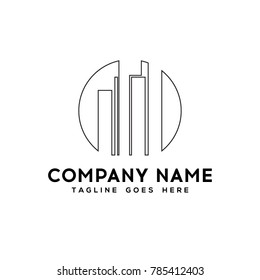Real Estate Logo Flat black color icon modern template design.vector illustration - Vector