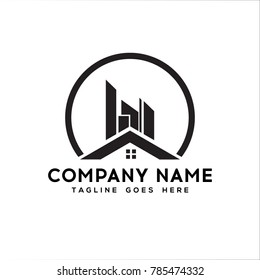 Real Estate Logo Flat black color icon modern template design.vector illustration - Vector
