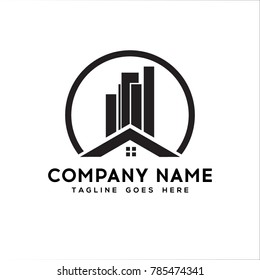 Real Estate Logo Flat black color icon modern template design.vector illustration - Vector