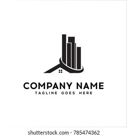 Real Estate Logo Flat black color icon modern template design.vector illustration - Vector