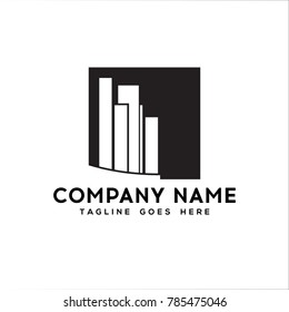 Real Estate Logo Flat black color icon modern template design.vector illustration - Vector