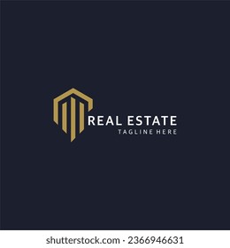 Real estate logo. Flat Vector Logo Design Template Element for Construction Architecture Building Logos.