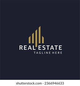 Real estate logo. Flat Vector Logo Design Template Element for Construction Architecture Building Logos.
