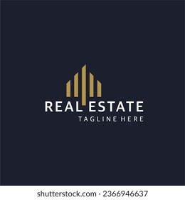 Real estate logo. Flat Vector Logo Design Template Element for Construction Architecture Building Logos.
