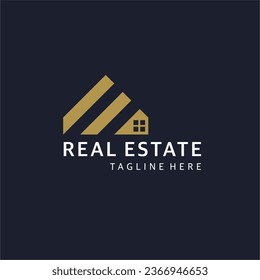 Immobilienlogo. Flaches Vectorlogo Design Template Element für Bauarchitektur-Logos.