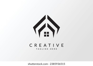 Logo inmobiliario. Elemento de plantilla de diseño de logotipo de vectores planos para logotipos de construcción de arquitectura.