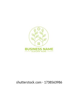real estate logo with green tree