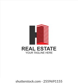 real estate logo h initial icon with creative vector illustration
