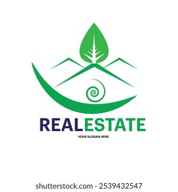 Real estate logo, home logo design, construction logo, sustainable concept logo 