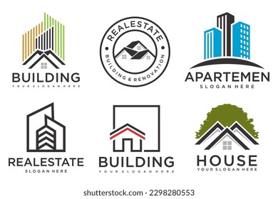 Real Estate Logo, real, real estate, house logo and building logo.