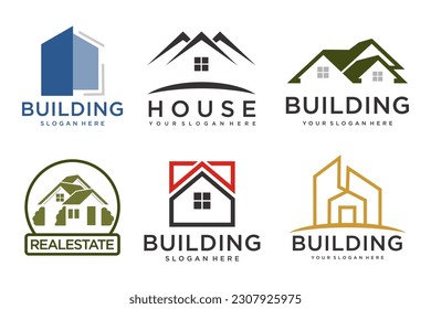 Real Estate Logo, house logo and building logo icon set .design template vector illustration