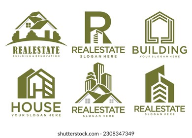 Real Estate Logo, house logo and building logo icon set .design template vector illustration