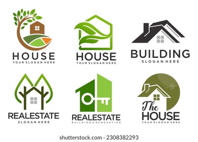 Real Estate Logo, house logo and building logo icon set .design template vector illustration