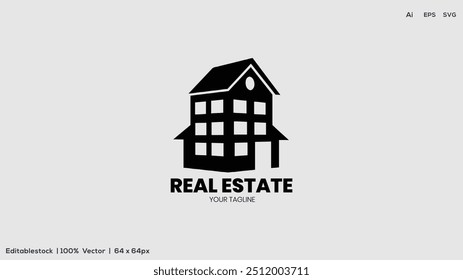 Real Estate Logo, house logo and building logo icon set .design template vector illustration logo, building, house, construction, roof, estate, real, home, contractor, icon, company, apartment, city,