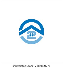 El logotipo de la propiedad inmobiliaria es un icono de la casa con el número dos en un círculo azul sobre un fondo blanco