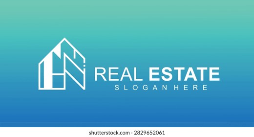 Real estate logo with house icon