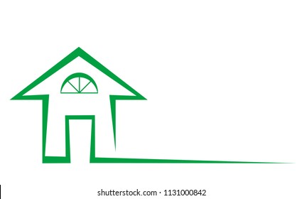 Real Estate Logo, house on white, stock vector illustration