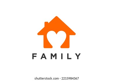 Real estate logo house property love icon shape icon symbol tiny house