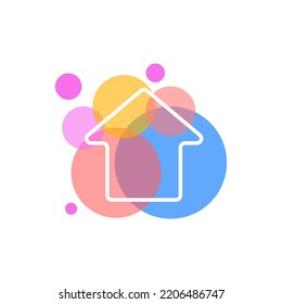 Real estate logo, house with roof icon. Vector symbol of real estate