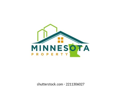 Real estate logo house roof window  modern simple design silhouette city residence property icon building