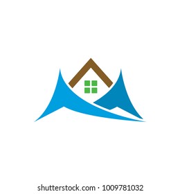 Real Estate Logo House Symbol Mountain