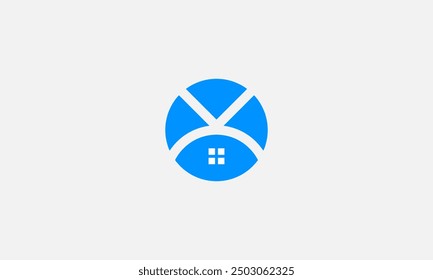 Real estate logo icon in circle shape vector template for real estate house apartment rent buying selling business or for building home construction company. Isolated on white background