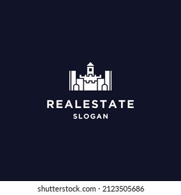 Icono de logotipo de bienes inmuebles plantilla de diseño plano 