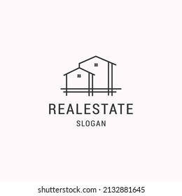Real estate logo icon flat design template