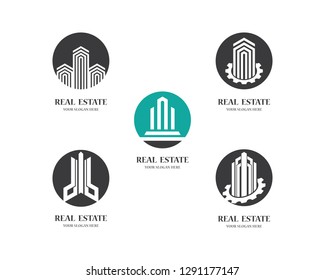 Real estate logo icon illustration