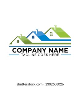Real estate logo, icon, illustration and symbol with white background