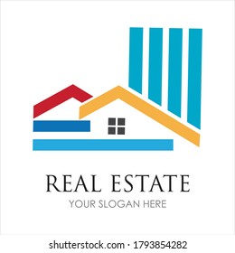 Real estate logo icon illustration design template - Vector