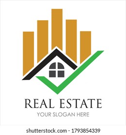 Real estate logo icon illustration design template - Vector