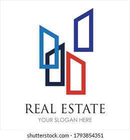Real estate logo icon illustration design template - Vector