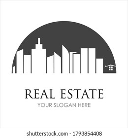 Real estate logo icon illustration design template - Vector