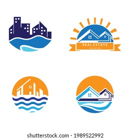 Real estate logo icon set design