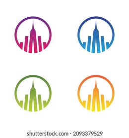 Diseño de conjunto de iconos de logotipo inmobiliario