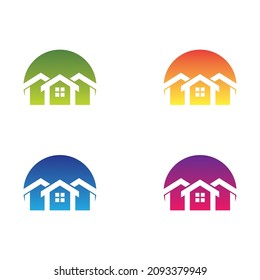 Real estate logo icon set design
