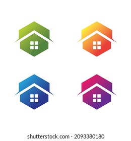 Real estate logo icon set design