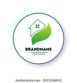 Real Estate logo icon with sustainable and go green concept