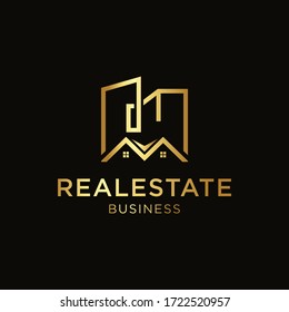 Real estate logo icon template. Vector illustration. Modern luxury design